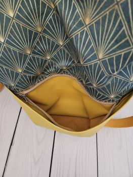 Preview: Shopper Tasche gelb grün