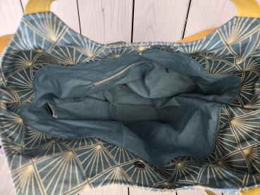 Preview: Shopper Tasche gelb grün