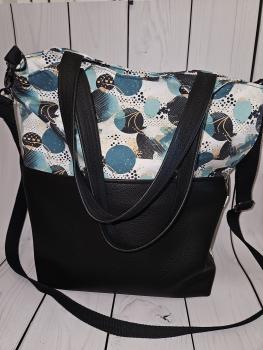 Shopper Tasche schwarz türkis
