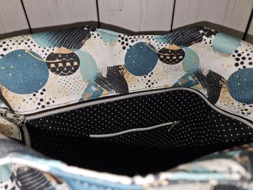 Preview: Shopper Tasche schwarz türkis