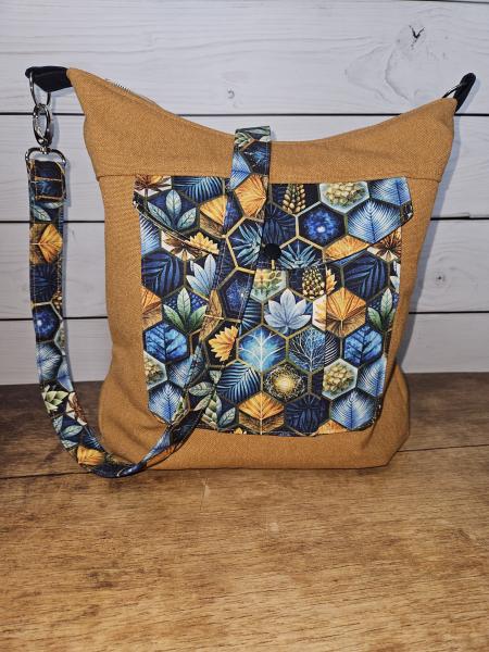 Umhängetasche  braun blau