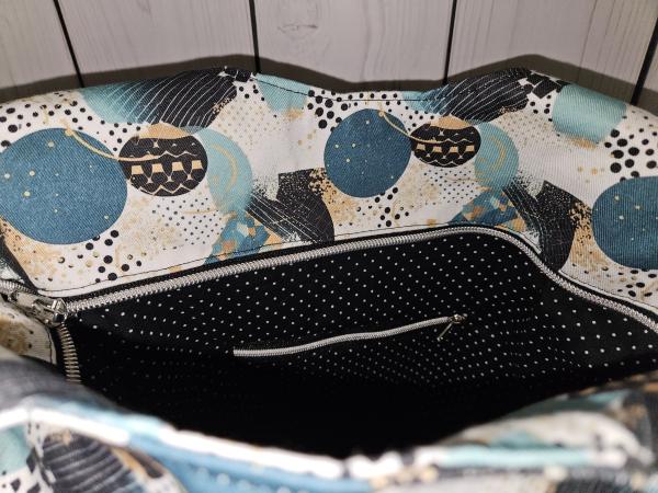 Shopper Tasche schwarz türkis